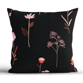 Povlak na dekorativní polštářek Bavlněný povlak na polštář Renforcé 40 × 40 cm - Vlčí máky černé