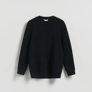 Pánský svetr Reserved - Svetr s viskózou - černý - 061FR-99X - 061FR-99X-XXL