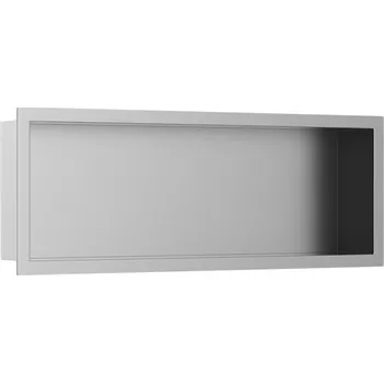 Drátěná police CERANO - Zápustná polička/nika s okrajem do obkladu - nerezová - 60x20x10 cm