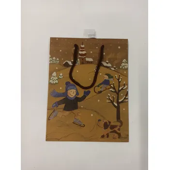 Dárková taška Dárková taška - 19x24x8 cm - Vánoční - Zimní hrátky