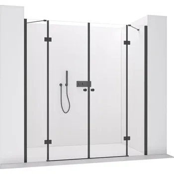 CERANO Sprchové 2-křídlové dveře Marino L/P černá mat, transparent sklo 110x90 CER-543856