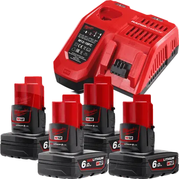 MILWAUKEE M12HDN22-604 NRG Sada akumulátorů, 4 x 6 Ah, 4x 6,0 Ah 4922000008