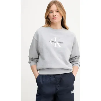 Dámská mikina Mikina Calvin Klein Jeans dámská, šedá barva, LV047B234G 09X, vel. XS