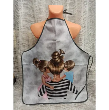 Nákupní taška Zástěra velká z kočárkoviny - 69 x 84 cm - máma s dětmi