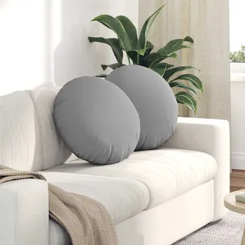Pěstitelství Polštáře na sedadla 2 pcs Oblačno šedá Ø50 x 19 cm textil