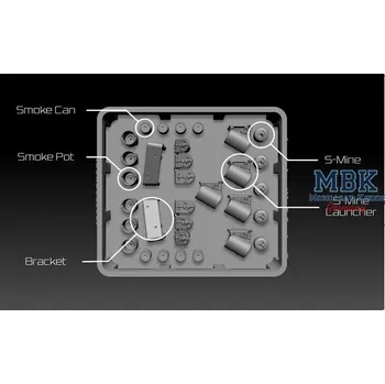 Plastikový model BSK Model 1/35 Tiger I Smoke & S-Mine Launchers