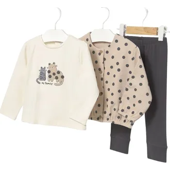 MAYORAL dívčí set 3ks mikina, tričko DR, legíny béžová, šedá vel 104 cm