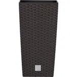 PROSPERPLAST Prosperplast Květináč RATO SQUARE s vkladem 22,5 cm - barva: umbra