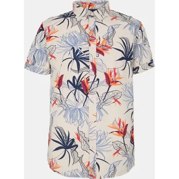 Pánská košile Bench Varla Short-Sleeve Patterned Shirt Chalk Small