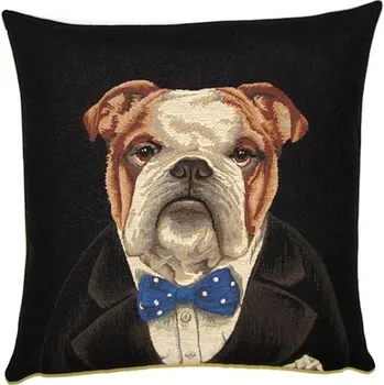 Povlečení Home of Christmas Gobelínový povlak 45 × 45 cm, Anglický buldok Churchill