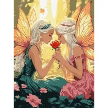 Set školních potřeb Malowanie po numerach - Wróżki wśród kwiatów