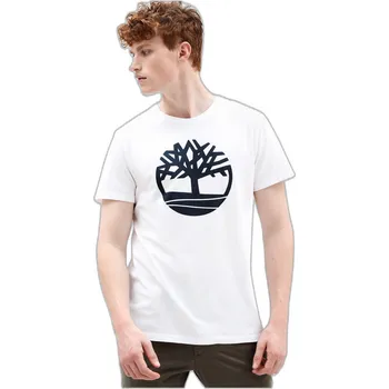 Pánské oblečení TIMBERLAND Tričko Timberland Tree Logo Bílý S BÍLÁ