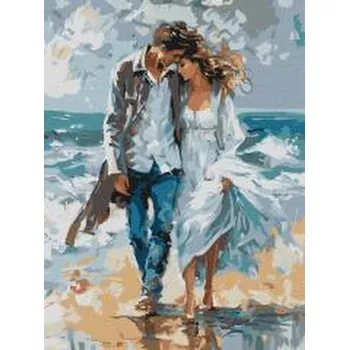 Set školních potřeb Malowanie po numerach - Para na wybrzeżu 30x40cm