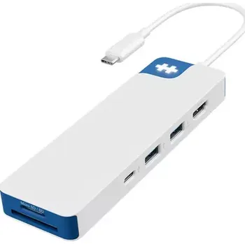 Notebook Targus HyperDriveFlex 8 Port USB-C Hub modro-bílá (HD4102BUGL)
