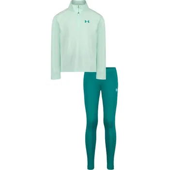 Under Armour Quarter-Zip Poly Tracksuit Green/Teal 3 - 4 Years