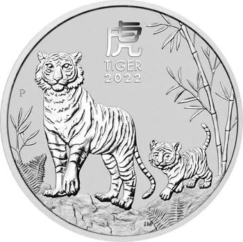 Perth Mint Stříbrná investiční mince Rok Tygra 1 Oz | Lunar III | 2022 | 31,1 g