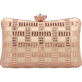 Kabelka Luxusní psaníčko MOON Daimonda, zlato-růžové