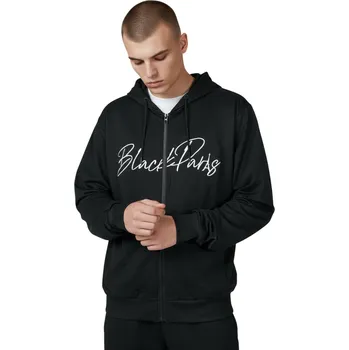 Pánská mikina Pots Milano Pánská černá nadměrná mikina Barva: Černá, Velikost: 4XL