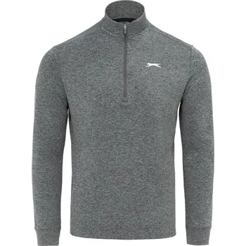 Pánský svetr Slazenger Zip Golf Pullover Top Mens Charcoal XL