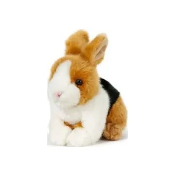 plyšák Teddies Králík plyšový 15x17 cm hnědo-černo-bílý 0 m+