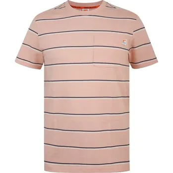 Pánské tričko SoulCal Soul Stripe Regular Fit T-Shirt Peach S