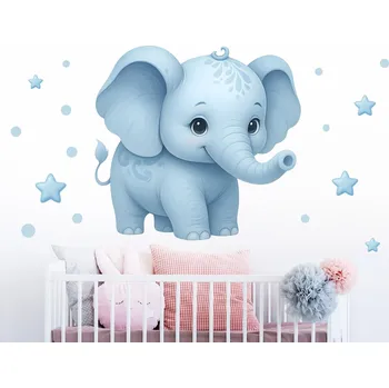 Samolepící dekorace Roztomilé slůně samolepka na zeď arch 45 x 42 cm