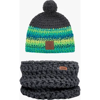 Čepice Doke Dětský set háčkovaný kulich a nákrčník magic do 11 let