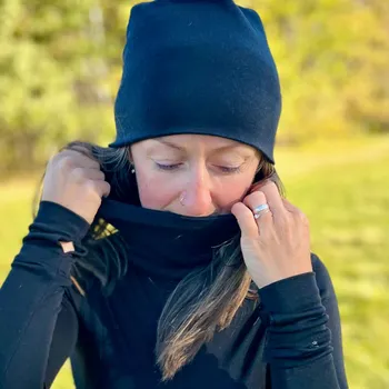 Čepice Tarua Merino nákrčník pro dospělé – černá