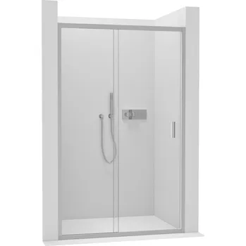 CERANO - Sprchové posuvné dveře Varone LINE L/P - 6 mm - černá matná, mléčné sklo - 150x195 cm