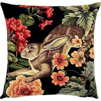 Povlečení Home of Christmas Gobelínový povlak 45 × 45 cm, Zajíc s květinovým dekorem