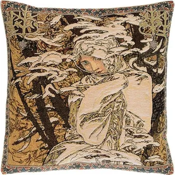 Povlečení Home of Christmas Gobelínový povlak 45 × 45 cm, Zima, Alfons Mucha
