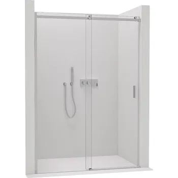 CERANO - Sprchové posuvné dveře Santoro L/P - 6 mm - černá matná, mléčné sklo - 120x195 cm