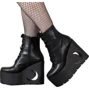 Dámské lodičky boty s klínem - Crescent - KILLSTAR - KSRA005190