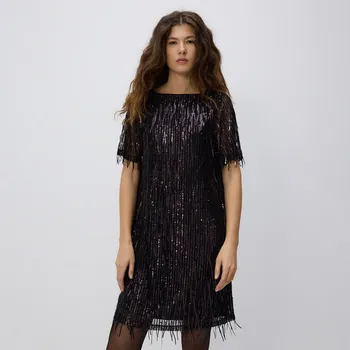 Dámské šaty Reserved - Flitrové mini šaty - tmavě fialová - 944GA-49X - 944GA-49X-XXL