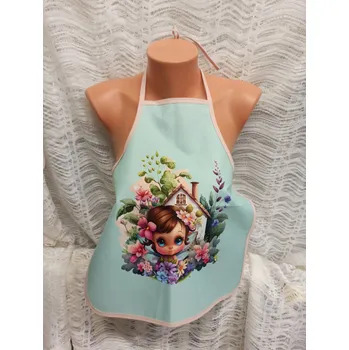 Nákupní taška Zástěrka dětská z kočárkoviny - 40 x 43 cm - holčička