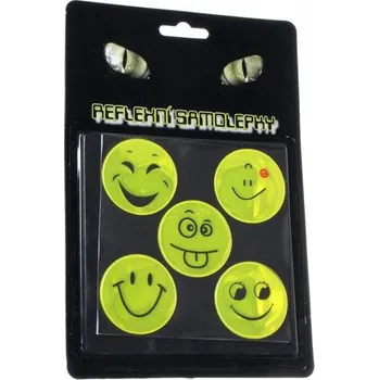 Reflexní samolepky Smajlík 5ks mix