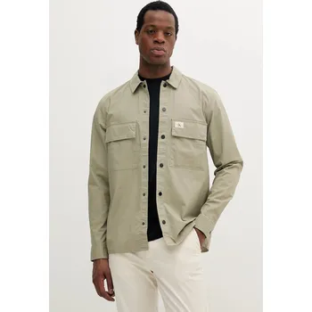 Pánská košile Košile Calvin Klein Jeans pánská, zelená barva, regular, s klasickým límcem J30J327584 91D, vel. XL