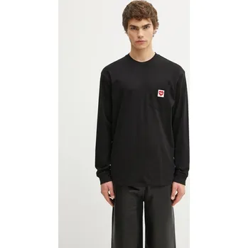 Pánské tričko Bavlněné tričko s dlouhým rukávem Carhartt WIP L/S Pocket Heart T-Shirt černá barva, I035300.1V2XX, S, 99X