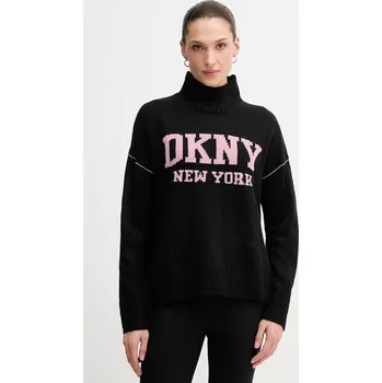 Dámský svetr Svetr Dkny dámský, černá barva, s pologolfem, DJ4R0386 99A, vel. L