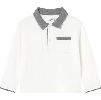 MAYORAL tričko DR chlapecké polo šedý límec, bílá vel. 98 cm