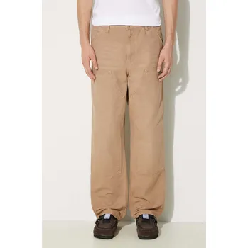 Pánské kalhoty Bavlněné kalhoty Carhartt WIP Double Knee Pant béžová barva, jednoduché, I031501.2FS3K, 29/32, 80X