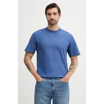 Bavlněné tričko HUGO Dapolino 50488330 modrá 95B, vel. L