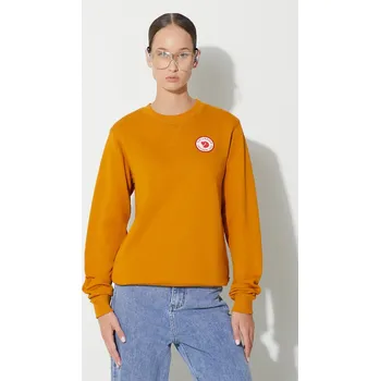 Dámská mikina Bavlněná mikina Fjallraven 1960 Logo dámská, žlutá barva, s aplikací, XS, 20A