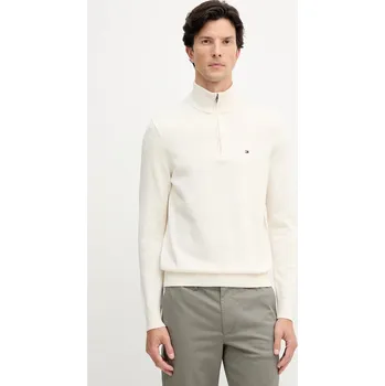 Pánský svetr Bavlněný svetr Tommy Hilfiger MW0MW37331 béžová 01X, vel. S