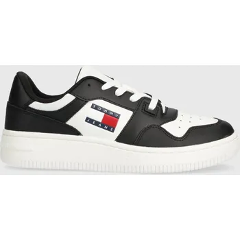 Pánské tenisky Kožené sneakers boty Tommy Jeans TJW RETRO BASKET ESS EN0EN02505 černá 99A, EUR 36