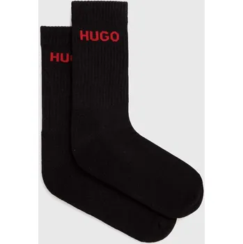 Pánské ponožky Ponožky HUGO 6P QS RIB LOGO CC 6-pack pánské, černá barva 50510187 99X, vel. 39-42