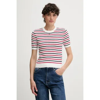 Pánský svetr Bavlněný svetr Tommy Jeans DW0DW19336 bílá 00D, vel. S