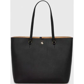 Kabelka Kožená kabelka Lauren Ralph Lauren 431911655 černá 99X, vel. ONE SIZE