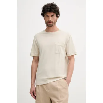 Pánská móda Tričko s příměsí lnu United Colors of Benetton 33CMU101R béžová 80X, vel. XL