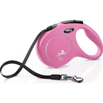 Vodítko pro psa Flexi Vodítko Classic M pásek 5m růžové